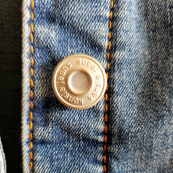 Kensie Jean Jacket Denim Stretch Boho Western Fall Women Small to Medium Size - Picture 5 of 12